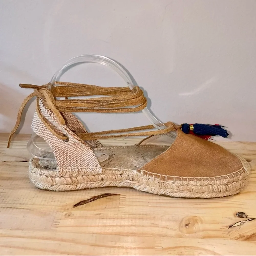 Soludos Espadrille Gladiator Tassel Tan Sandals - Picture 4 of 7